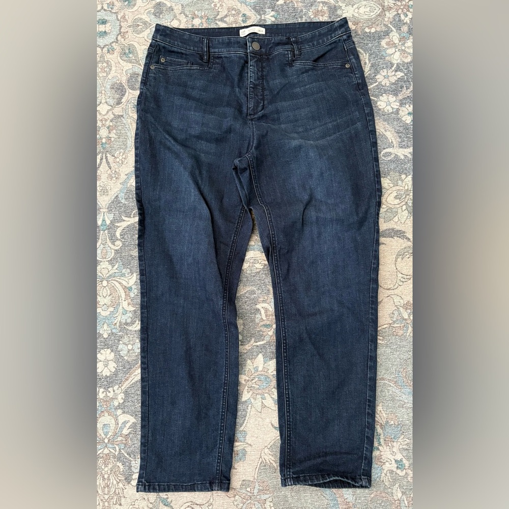 J. Jill Denim Smooth Fit Slim Ankle Jeans - Dark Blue 14